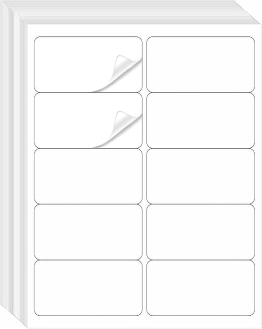 Premium 10 UP 2" x 4" Shipping Labels, 1000 Mailing Labels for Envelopes, Laser/Ink Jet Printer Compatible, White Paper Printable Stickers