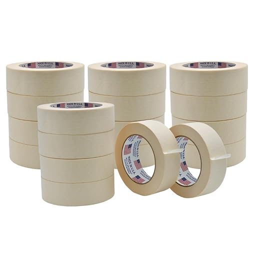 WOD MT5 Utility Grade Masking Tape, 1.5 inch x 60 yds. (Pack of 24) for Home or Office air-Dry Painting, Labeling, & Packing. Leaves no Residue