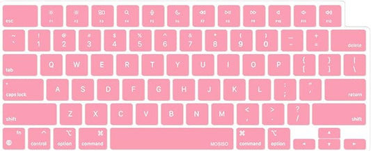 MOSISO Keyboard Cover Skin Compatible with MacBook Air 15 inch M3 A3114 M2 A2941/Air 13.6 A3113 A2681/Pro 14/16 M4 M3 M2 M1, Pink