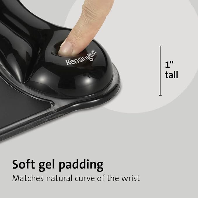 Kensington Duo Gel Wave Mouse Pad & Wrist Rest - Black,Medium (K62413WW)
