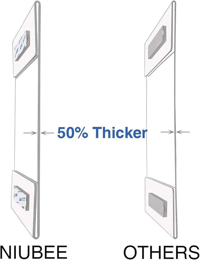 Niubee 8x10 Wall Mount Acrylic Sign Holder with Double Sided Adhesive Tape for Office, Home, Store, Restaurant, No Drilling - Vertical