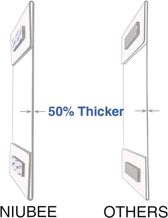 Niubee Acrylic Sign Holder 5x7 Vertical, Wall Mount Sign Holder Door Sign Holder Memo Holder Clear Wall Frame with Tape Adhesive for Office, Home, Store, Restaurant, No Drilling - Vertical (6 Pack)