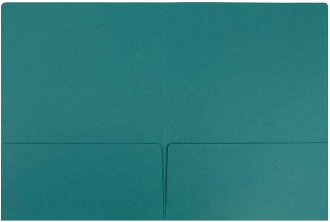 LUXPaper 9" x 12" Presentation Folders | Two Pocket | Teal | 100lb. Cover | 10 Qty