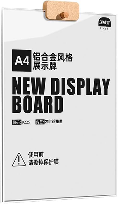 Wall Mount Acrylic Sign Holder with 3M Tape, Photo Menu Flyer Display Frames for Mall, Office, Home, Restaurant (Metal Vertical A4 210×297mm/8.27×11.69inches)