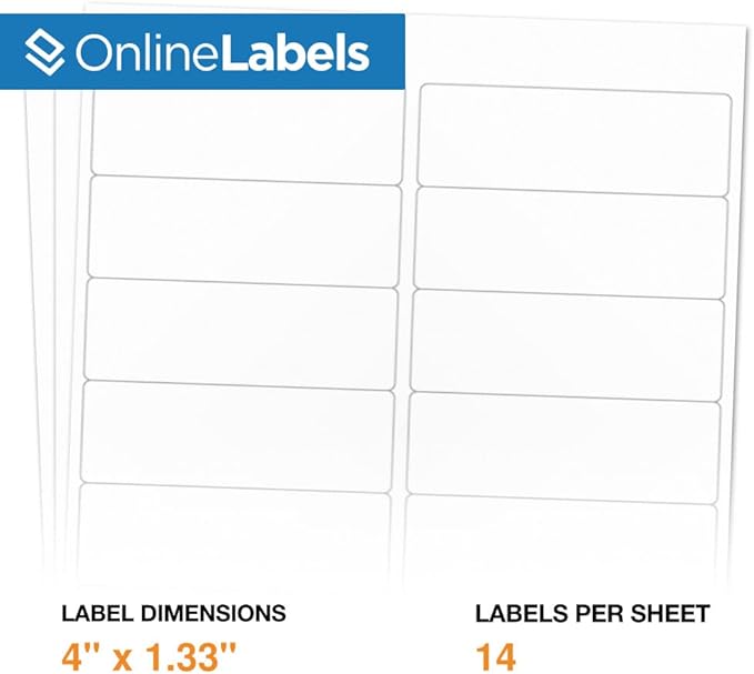 Customizable Address Labels - 4 x 1.33 - Permanent, White Matte - Mailing, Barcoding - Pack of 140,000 Labels, 10,000 Sheets - Inkjet/Laser Printers - Online Labels