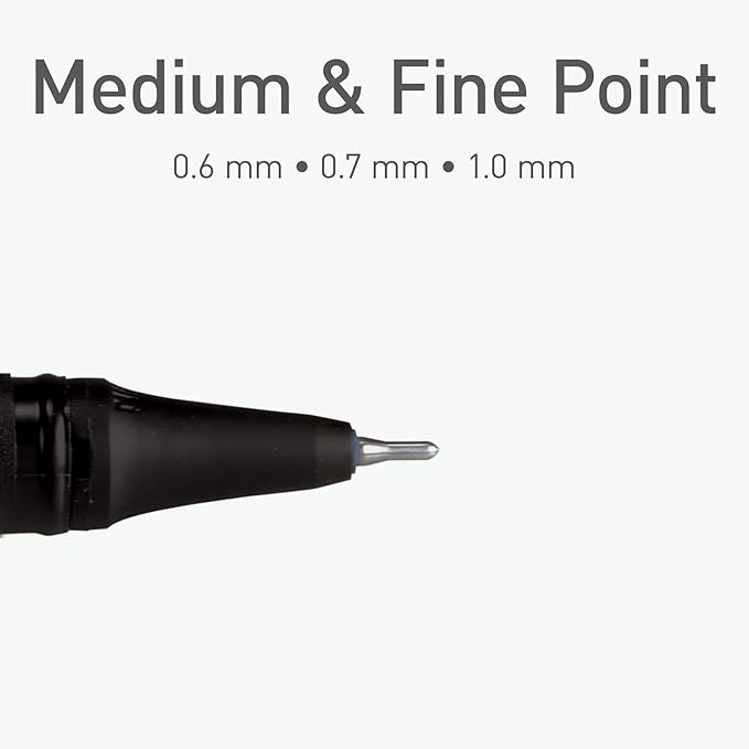 Pentonic Gel Pens, 24 Count, Mixed Pack (12 Assorted Color Pens, 12 Glitter Pens), Medium & Fine Point, Smooth Writing For Journaling (1002355)