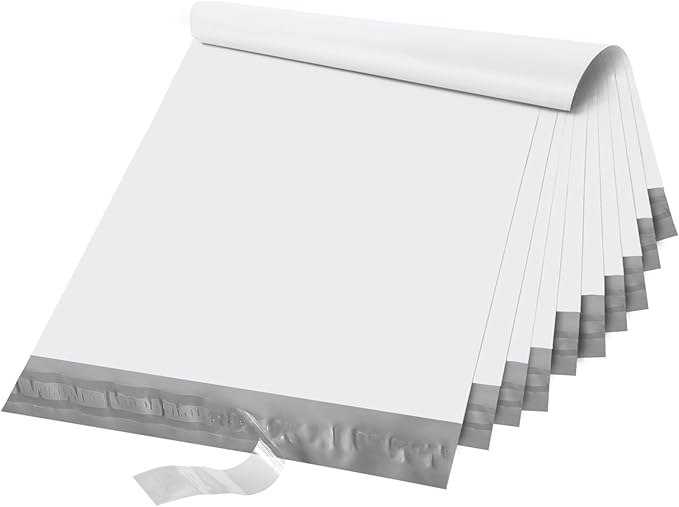 Fuxury Poly Mailers Large 19x24 Inch 100 Pack,Self Adhesive Shipping Bags for Clothing,Heavy Duty Shipping Envelopes Mailers Poly Package Bags for Small Business,Flexible Mailing Bags White