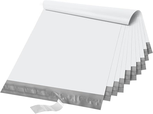 Fuxury Poly Mailers Large 19x24 Inch 100 Pack,Self Adhesive Shipping Bags for Clothing,Heavy Duty Shipping Envelopes Mailers Poly Package Bags for Small Business,Flexible Mailing Bags White