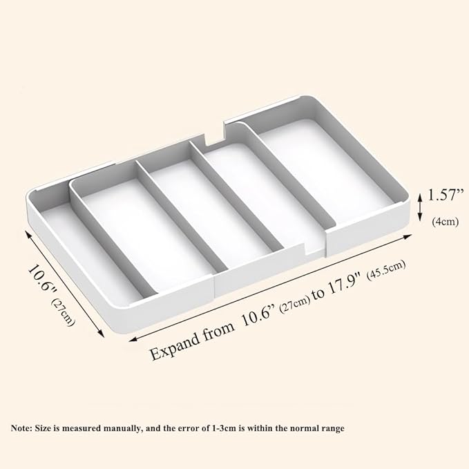 Shallow Drawer Organizer, 2 Pack Expandable Office Drawer Organizers Dividers, Pen Organizer for Desk, Tray Box Accessories for Desktop, Bathroom, Kitchen, Makeup, Vanity, Medicine