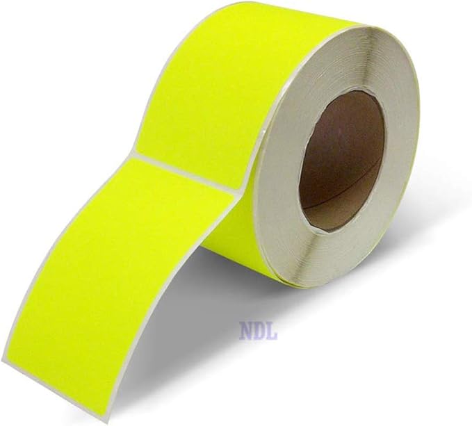 NextDayLabels - 3 X 5 Rectangle Inventory Color Coding Sticker Labels, 500 Per Roll (Fluorescent Yellow)
