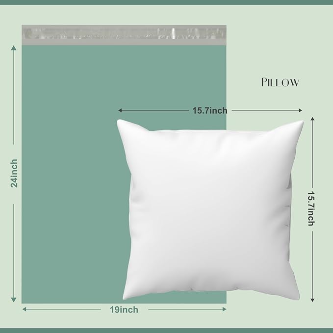 Metronic Large Poly Mailers 19x24 100Pcs, Strong Adhensive Shipping Bags for Clothing, Waterproof Mailers Bags for Small Business, Shipping Envelopes, Tear-resistant Packing Bags in Grayed Jade Green