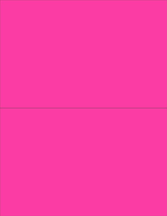 NextDayLabels - 8-1/2 x 11 Neon Color High Light Fluorescent Labels for Laser & Inkjet Printer (Pink Fluorescent, 8-1/2" x 5-1/2" - 2 Per Page | 50 Labels)