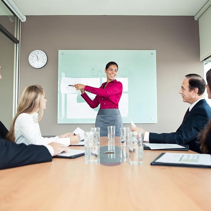 Magnetic Dry Erase Glass WhiteBoard - Frameless Wall Mounted Glass White Board for School Teaching Office Meeting 36"x48"
