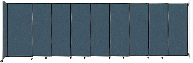 Wall-Mounted Sliding StraightWall Room Divider | Adjustable Widths | Locking Wheels | Room Separator | Up to 19'9" Wide x 6' Tall Caribbean Fabric Panels
