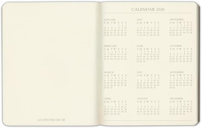 Gallery Leather Professional Weekly Monthly Planner 2026, Elegantly Bound Calendar Planner and Notebook with Stylish Gold-Gilded Page Edges, 12 Months - Monhegan Black - 9 x 7 "