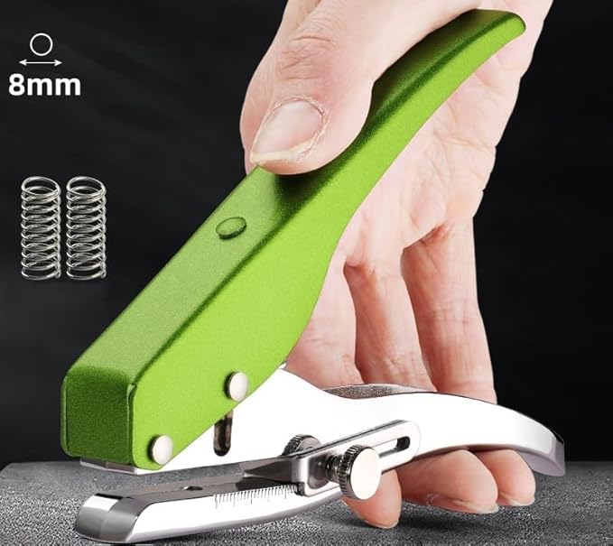 Hole Punch, Heavy Duty Hole Puncher Single Hole Punch Handheld Paper Punch Hole Puncher Single Small Hole Punch One Hole Punch for Paper Crafts Cards Tags Scrapbook- 5/16 inch-8mm