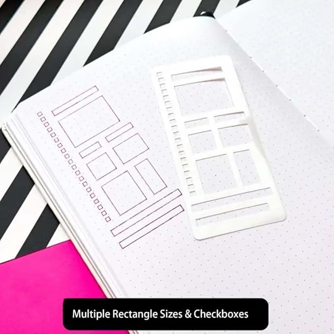 9PCS Handmade Flexible Record Template, Reusable Planner Stencils for Journaling, Calendar, Checklists, Scrapbooking & DIY Craft Supplies ﻿