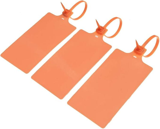 Plastic Seals Shipping Tags Logistics Use Big Sign Tie Large Label Tie, 255mm Total Length, Package of 100pcs (Orange)