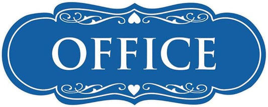 All Quality Designer Office Sign | Easy Installation - Blue - Small (1 Pack)