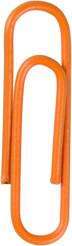 JAM PAPER Colorful Standard Paper Clips - Regular 1 Inch - Orange Paperclips - 100/Pack