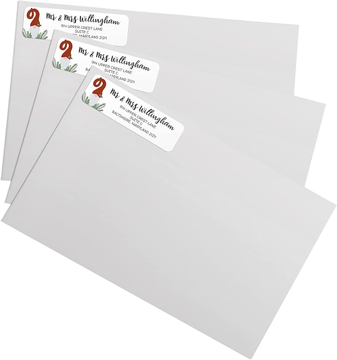 Holiday Gnome Rolled Address Label/Roll of 500 Adorable Christmas Personalized Address Labels/Designer Return Address Stickers in Elegant Plastic Dispenser