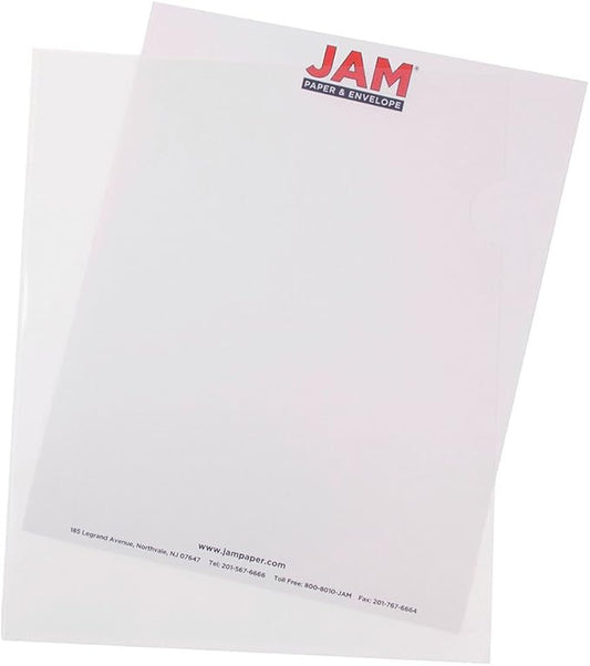 JAM PAPER Plastic Sleeves - Letter Size - 9 x 11 1/2 - Clear Project Pockets - 120 Bulk Page Protectors/Pack