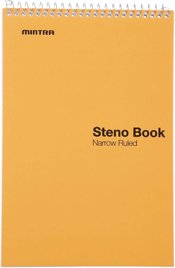 Mintra Office Steno Book - (Pastel Colors, 4 Pads/Pack, Narrow Ruled) - 6inx9in, 70 Sheets, Notebook for writing notes in school, university, college, work, office