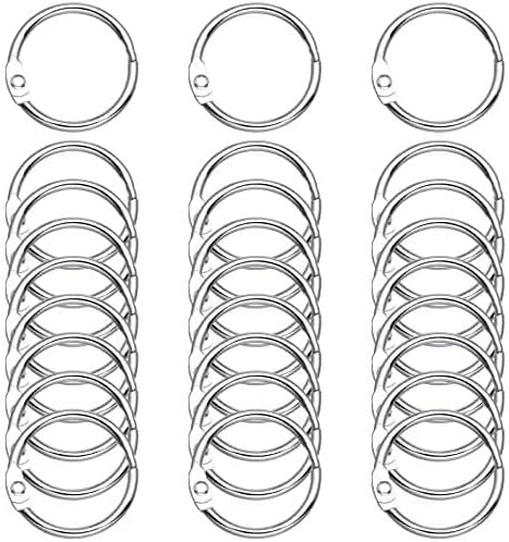 AMOSTBY Loose Leaf Binder Rings,60Pcs Binder Rings Keychain,Key Rings for School,Office,Home (1 inch)