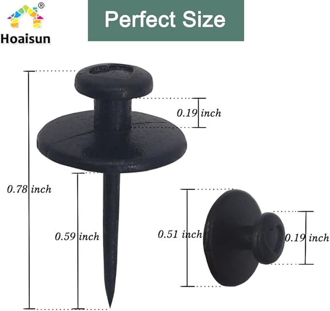 60 PCS Double Headed Picture Hanging Nails, Wall Hangers Without Nails, Thumb Tacks for Wall Hangings Picture, Renter Friendly Decor Push Pins for Tapestry Frame Art