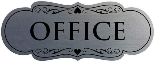 All Quality Designer Office Sign | Easy Installation - Silver - Medium (1 Pack)