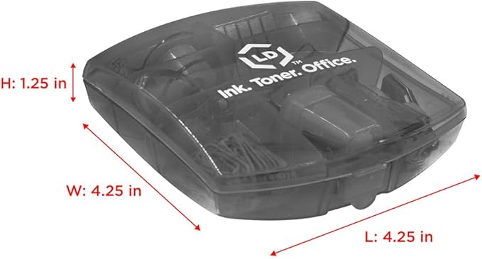 LD Products Black Mini Office Supply Kit Portable Case with Scissors, Paper Clips, Tape Dispenser Set, Pencil Sharpener, Mini Stapler with Staples and Staple Remover