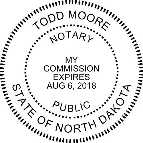 MaxMark Round Notary Pre-Inked Stamp for State of North Dakota