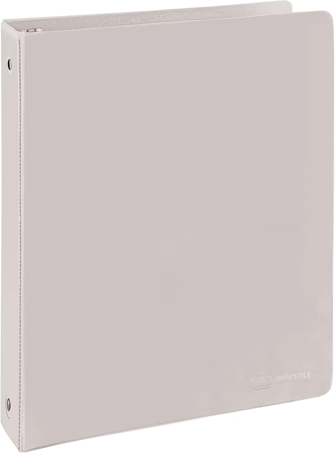 3 Ring Binder 1.5 Inch Grey, 1 ½ inch Binder Clear View Cover with 2 Inside Pockets, Colored School Supplies Office and Home – by Enday