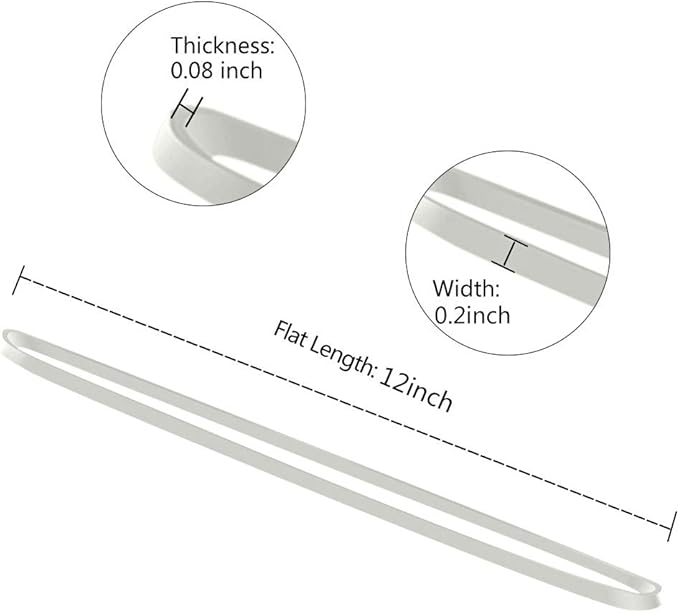 Coopay 12 Inches Extra Large Rubber Bands, 30 Pieces Heavy Duty Trash Can Band Bulk, Strong Elastic for Office Supply School Home, Garbage Cans, File Folders (White)