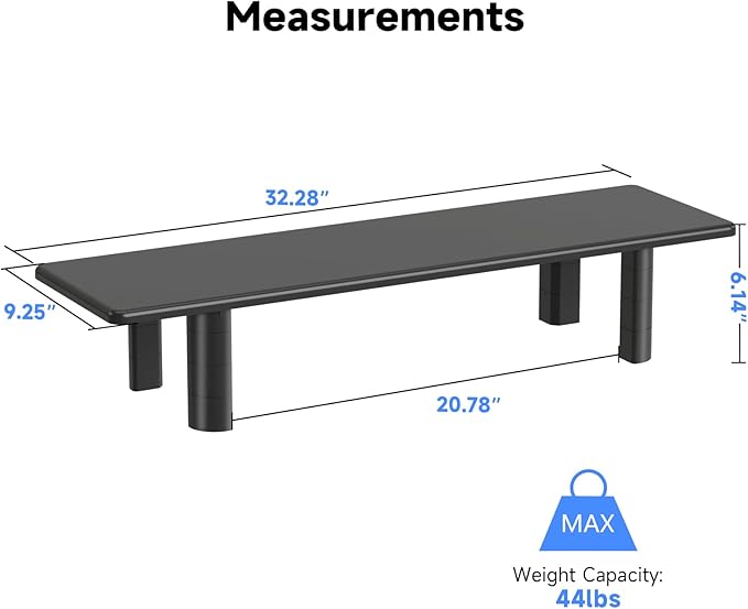 suptek Dual Monitor Stand Riser, 32.28Inch Large Monitor Stands for 2 Monitors, Computer Monitor Stand, Wooden Desktop Oraganizer Shelf for Office Desk Computer,TV,Laptop