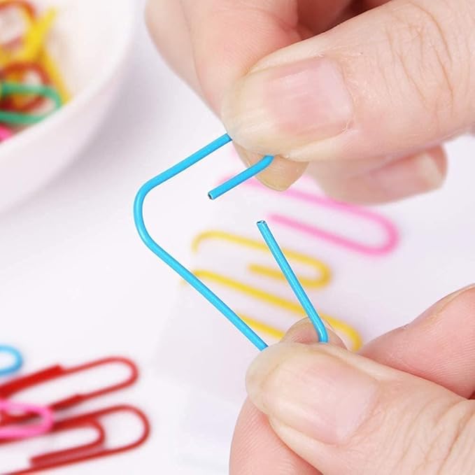 Colored PaperClips Assorted Sizes 400 Pieces, 2"（50mm） Large Paper Clips and 1.3" （33mm） Paper Clips Medium Size, Sturdy Coated PaperClips Smooth for Office School and Personal Use