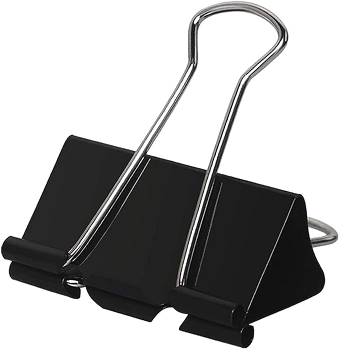 Large Binder Clips 1.6 Inch (60 Pack), Big Binder Clips for Office and Home Supplies, Black