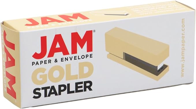 JAM PAPER Modern Desk Stapler - Gold - Sold Individually