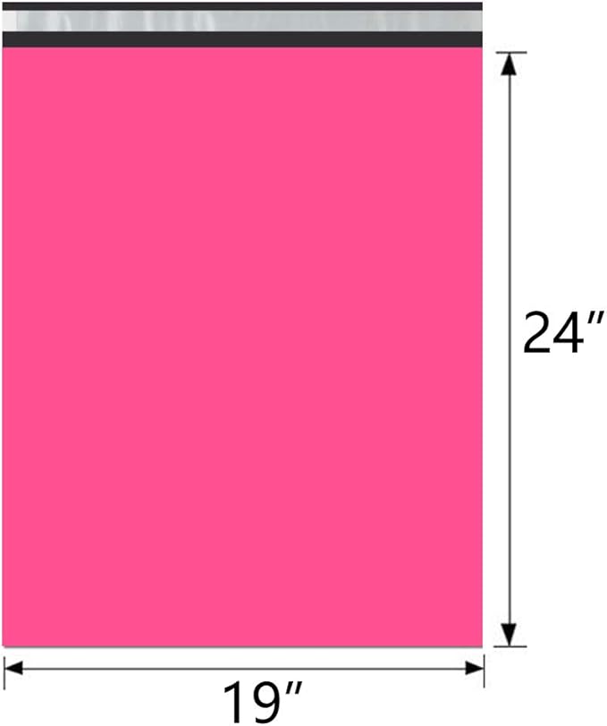 UCGOU Poly Mailers 19x24 Inch Hot Pink 50 Pack Extra Large Shipping Bags Strong Thick Mailing Envelopes Self Seal Adhesive Waterproof and Tear Proof Boutique Postal for Clothing Quilt and More