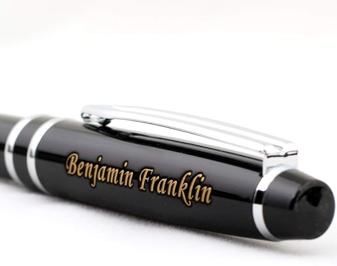 Free Engraving - Personalized Roller Ballpen, Ballpoint pen, Refillable Pens, Retractable Medium Refill Pen Black Ink, Custom Gifts for Men, Women, Classy Gift Box
