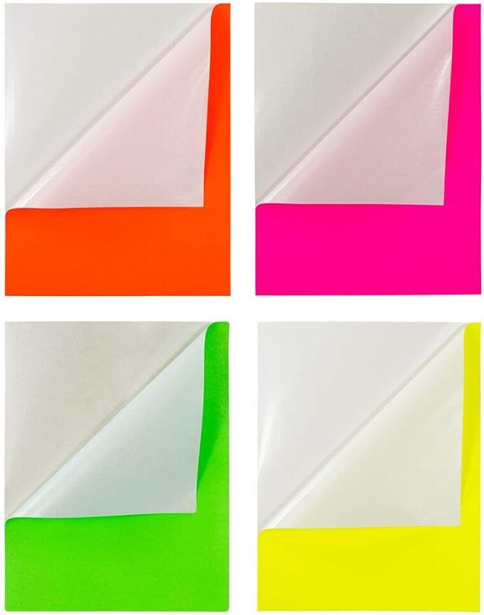 JAM PAPER Full Sheet Shipping Labels - Printable Sticker Paper - 8 1/2 x 11 - Assorted Neon Colors - 40 Pages/Pack