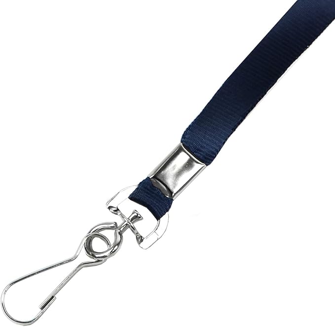 Beebel Navy Blue Lanyard Bulk Lanyards for Id Badges Flat Lanyard with Badge Clip Swivel Hook 50 Pack (Navy Blue)