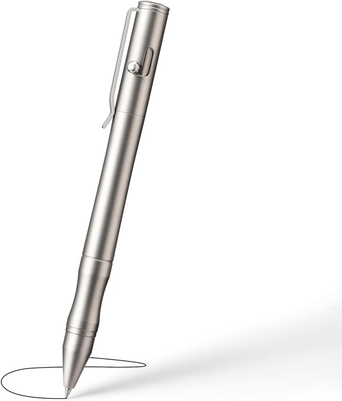 Origin-Joy 3 Pack Stainless Steel Bolt Action Pen Set, Heavy Duty EDC Pocket Gel Tactical Pen With 12 Ballpoint Refills (Sandblasting)