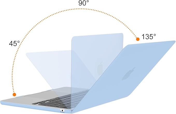 MOSISO Compatible with MacBook Air 13 inch Case 2025 2024 2023 2022 M4 A3240 M3 A3113 M2 A2681, Plastic Hard Shell&Keyboard Cover&Screen Film&Type C for MacBook Air 13.6 inch Case, Air Blue