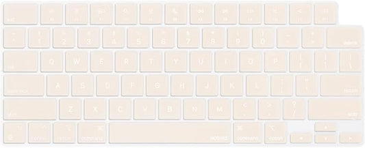 MOSISO Keyboard Cover Skin Compatible with MacBook Air 15 inch M3 A3114 M2 A2941/Air 13.6 A3113 A2681/Pro 14/16 M4 M3 M2 M1, Beige