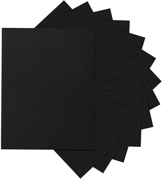 24 Sheets Black Cardstock 8.5 x 11 Black Paper, Goefun 80lb Card Stock Printer Paper for Halloween, Invitations, Scrapbooking, Crafts, DIY Cards