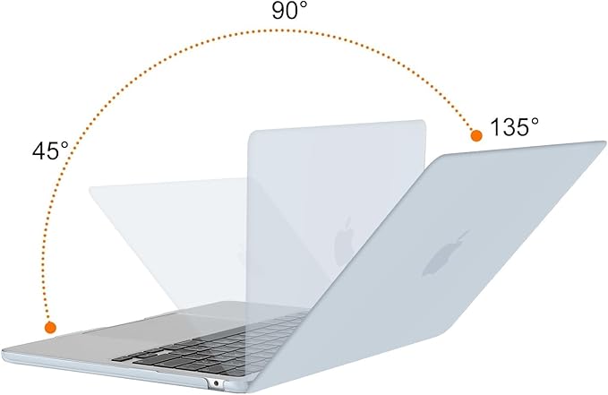 MOSISO Compatible with MacBook Air 13 inch Case 2025 2024 2023 2022 M4 A3240 M3 A3113 M2 A2681, Plastic Hard Shell&Keyboard Cover&Screen Film&Type C for MacBook Air 13.6 inch Case, Baby Blue