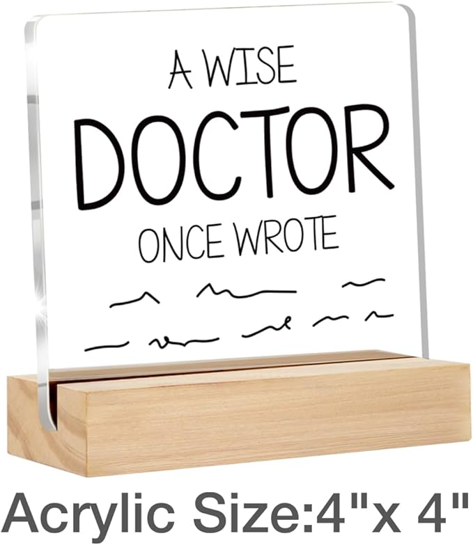 Doctor Gifts for Women Men Medical Office Decor Unique Gift for Medical Assistant Dental Office Desk Decorative Signs Plaques 4 x 4 Inches acrylic