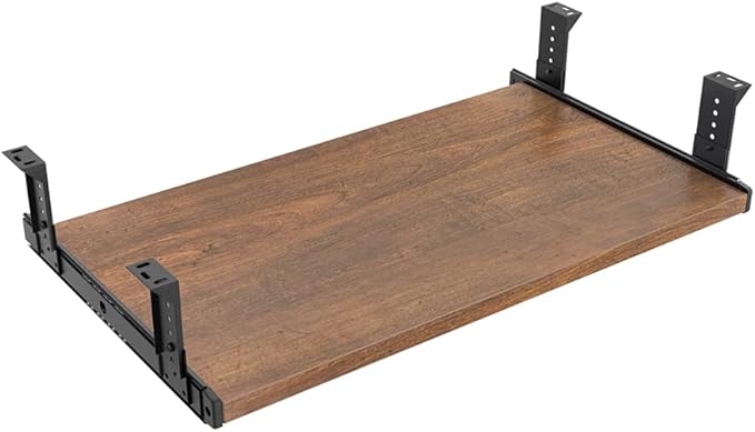FRMSAET Furniture Accessories Office Product Suits Hardware 20/24/30 inches Keyboard Drawer Tray Wood Holder Under Desk Adjustable Height Platform. (24 inches, Brown)