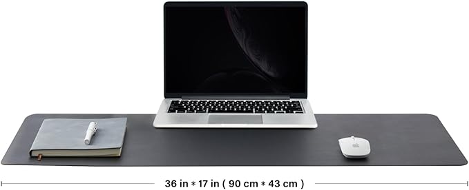 Cork Desk Mat - Dual-Sided Desk Pad for Office and Home - Desk Organization and Accessories - Ideal for Large Mouse Pad and Desk Mats on Top of Desks(Black,90cmx 43cm)